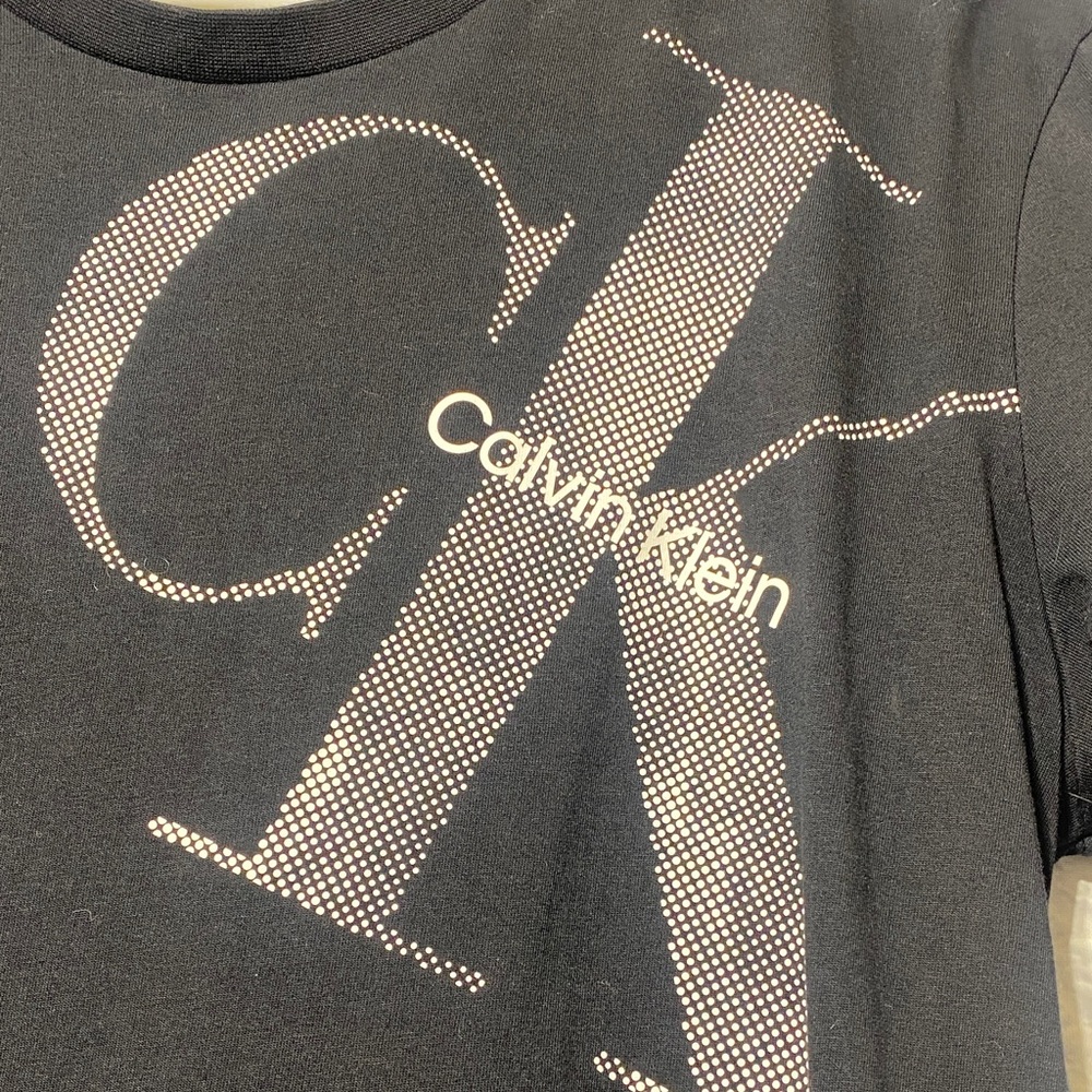 Calvin Klein Black Tee with White CK Logo - Picture 2 of 7